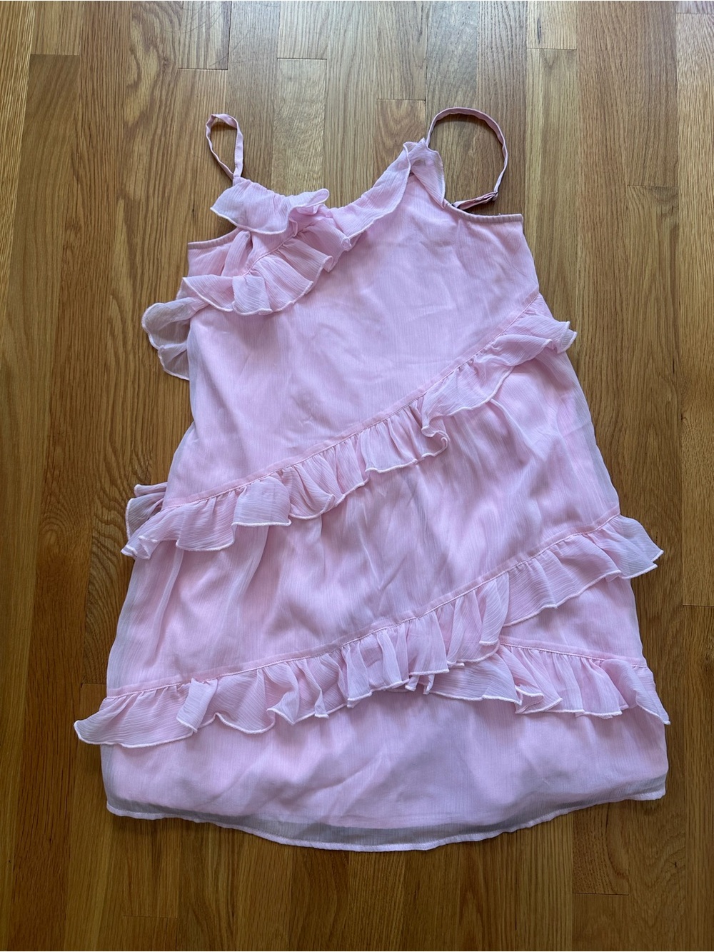 Abercrombie Girls' Pink Ruffle Spaghetti-Strap Dress